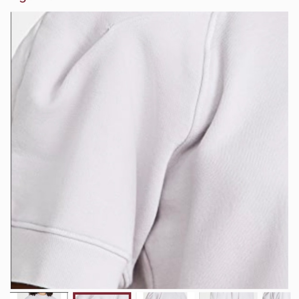 NWT Agolde The Round Shoulder Half Sleeve Box Sweatshirt Paper - Size S - Picture 4 of 9